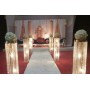 event-hire-crystal-pillar-wedding-decor-waterfall